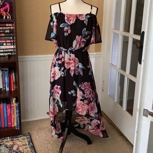 Asymmetrical floral dress